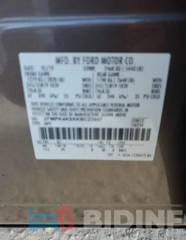 2FMPK4K9XKBC23607 Photo# 14