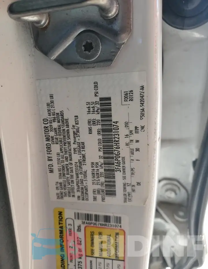 3FA6P0G76HR231074 Photo# 13