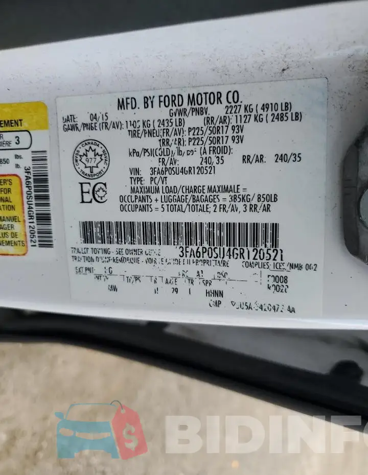 3FA6P0SU4GR120521 Photo# 12