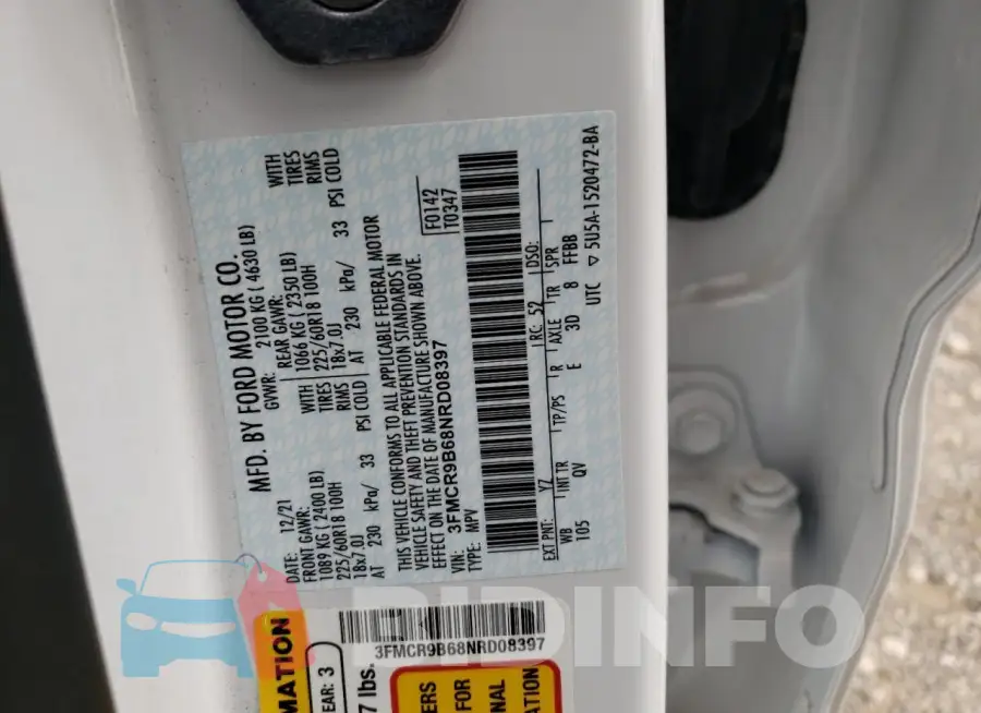 3FMCR9B68NRD08397 Photo# 13