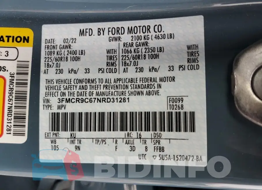 3FMCR9C67NRD31281 Photo# 14