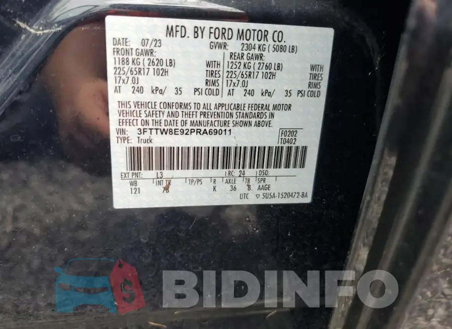 3FTTW8E92PRA69011 Photo# 13