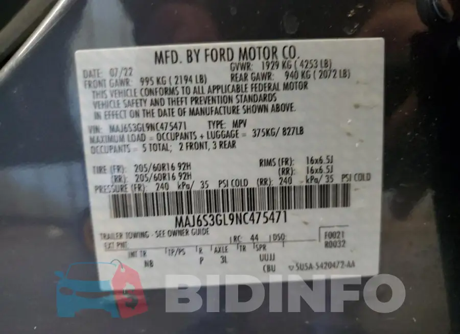 MAJ6S3GL9NC475471 Photo# 13