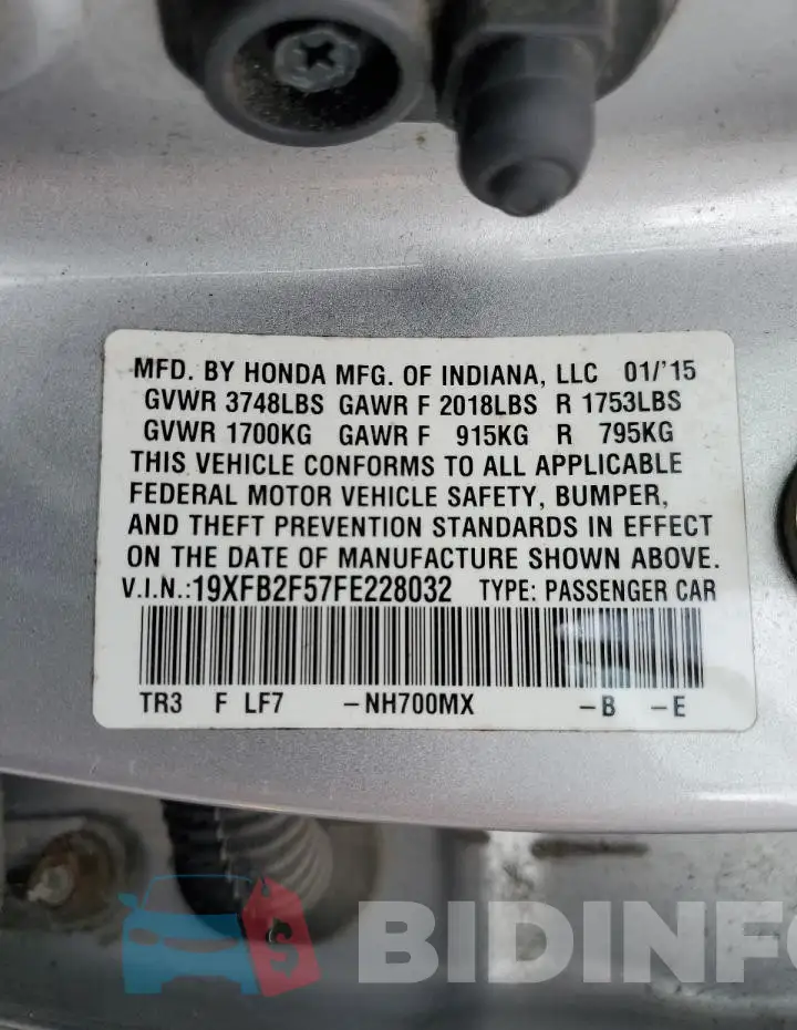 19XFB2F57FE228032 Photo# 12