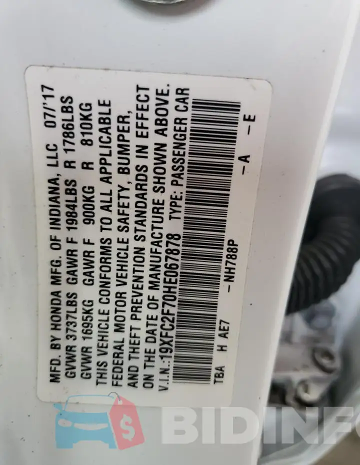 19XFC2F70HE067878 Photo# 12