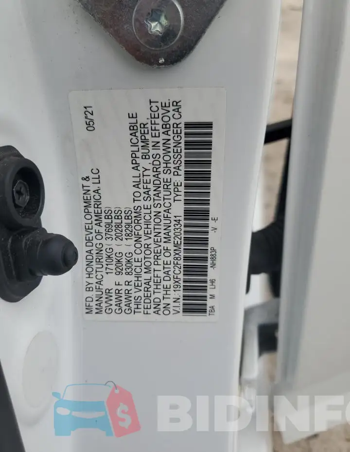 19XFC2F8XME203341 Photo# 12