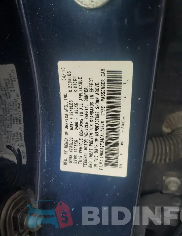 1HGCR2F34FA170978 Photo# 13