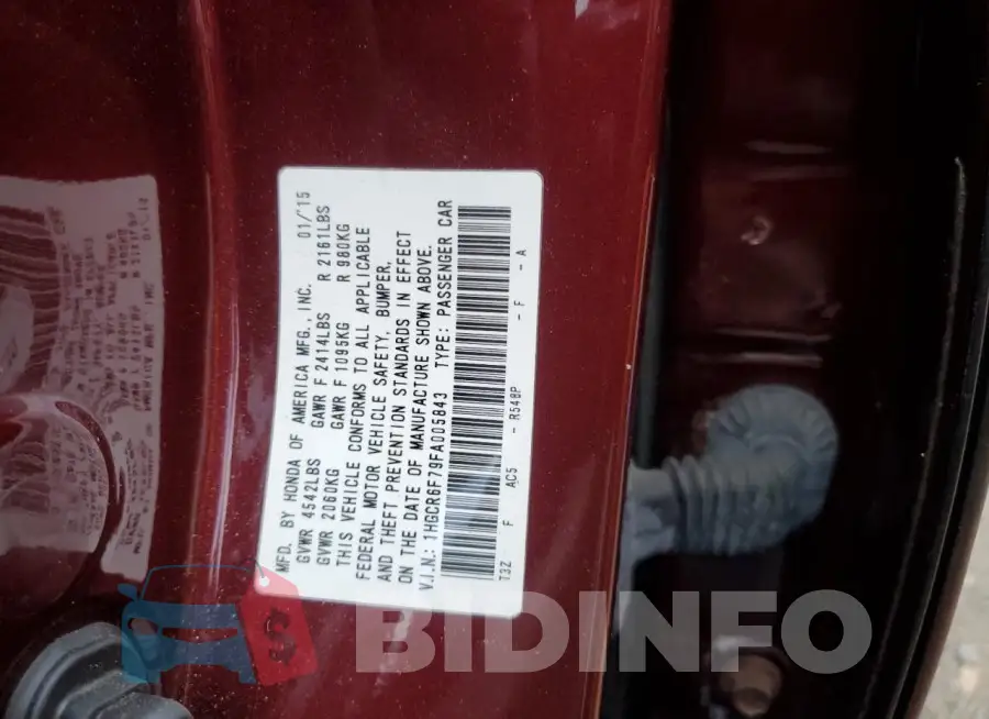 1HGCR6F79FA005843 Photo# 12