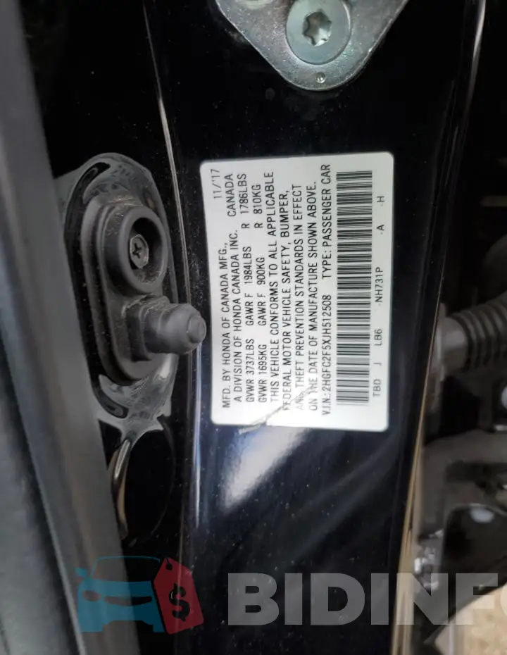 2HGFC2F5XJH512508 Photo# 12