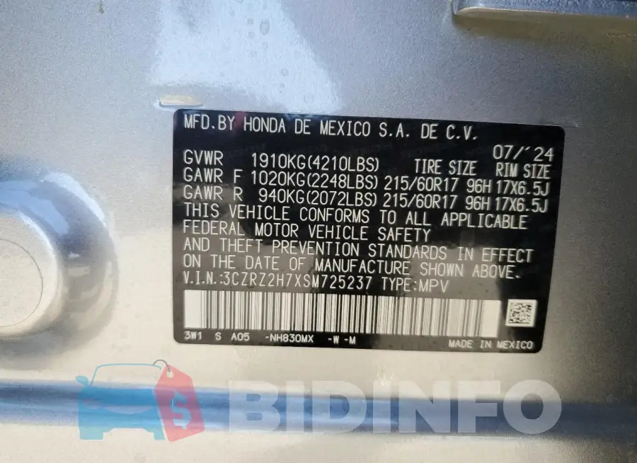 3CZRZ2H7XSM725237 Photo# 13