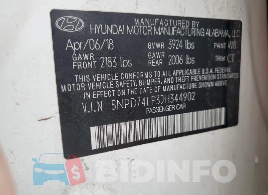 5NPD74LF3JH344902 Photo# 12