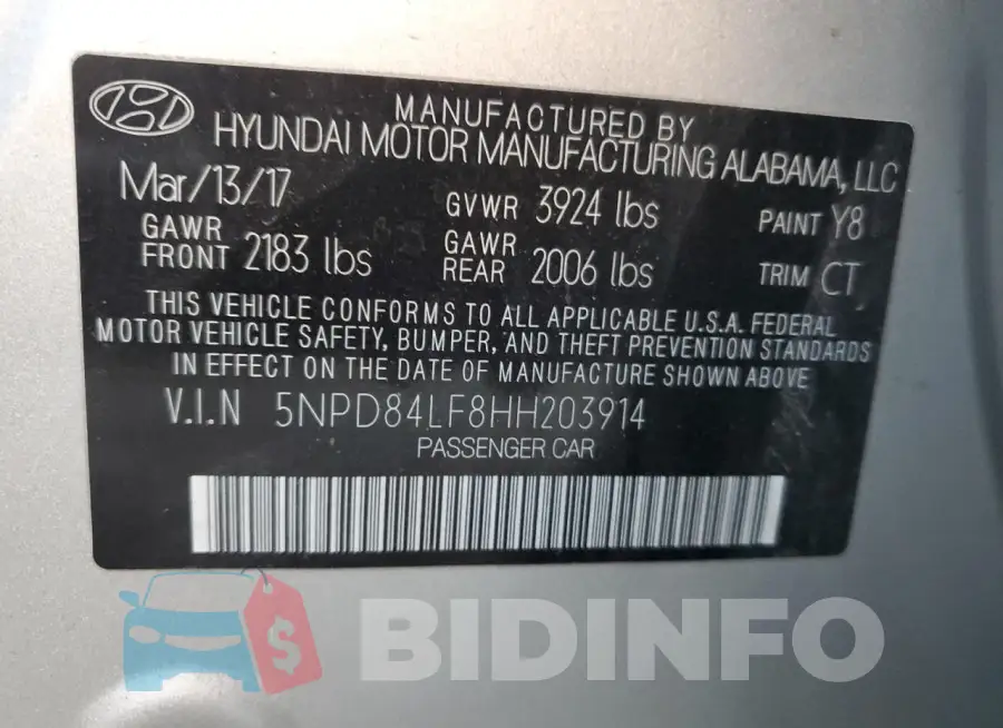 5NPD84LF8HH203914 Photo# 13