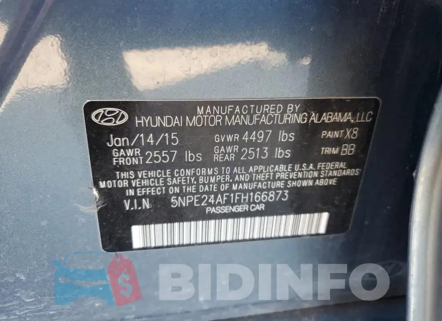 5NPE24AF1FH166873 Photo# 12