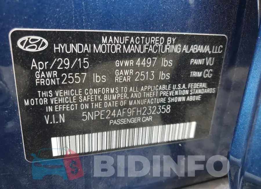 5NPE24AF9FH232358 Photo# 12