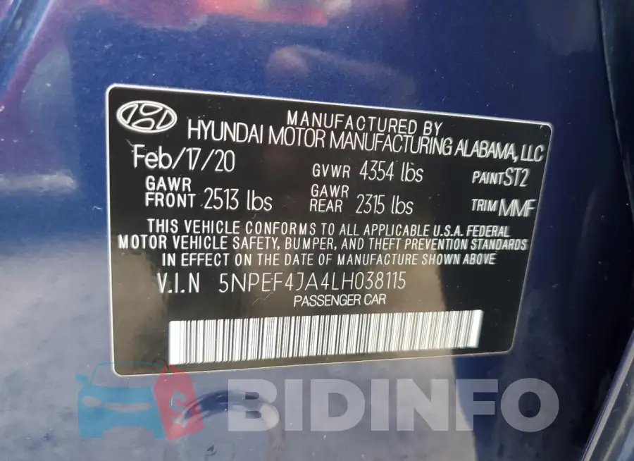 5NPEF4JA4LH038115 Photo# 13