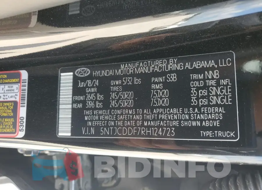 5NTJCDDF7RH124723 Photo# 13