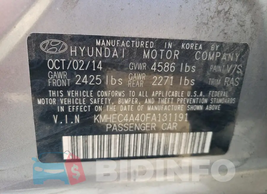 KMHEC4A40FA131191 Photo# 12