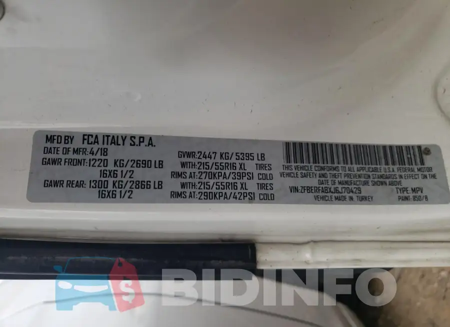 ZFBERFABXJ6J70429 Photo# 12