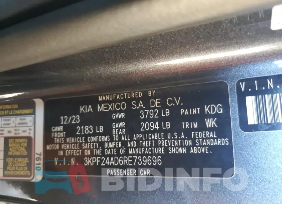 3KPF24AD6RE739696 Photo# 12