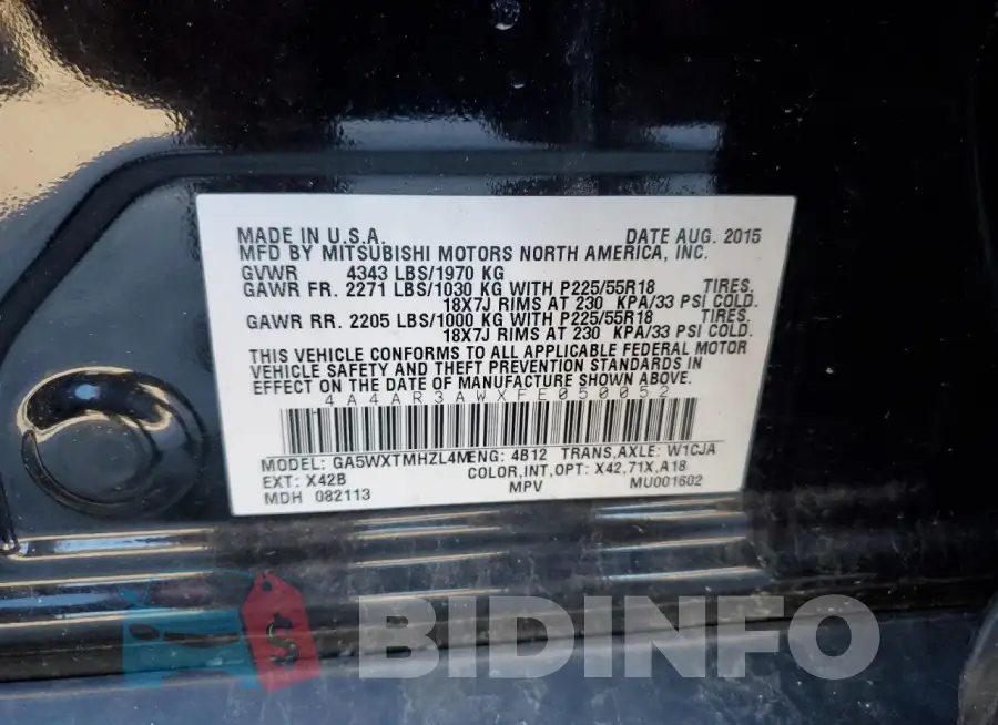 4A4AR3AWXFE050052 Photo# 13
