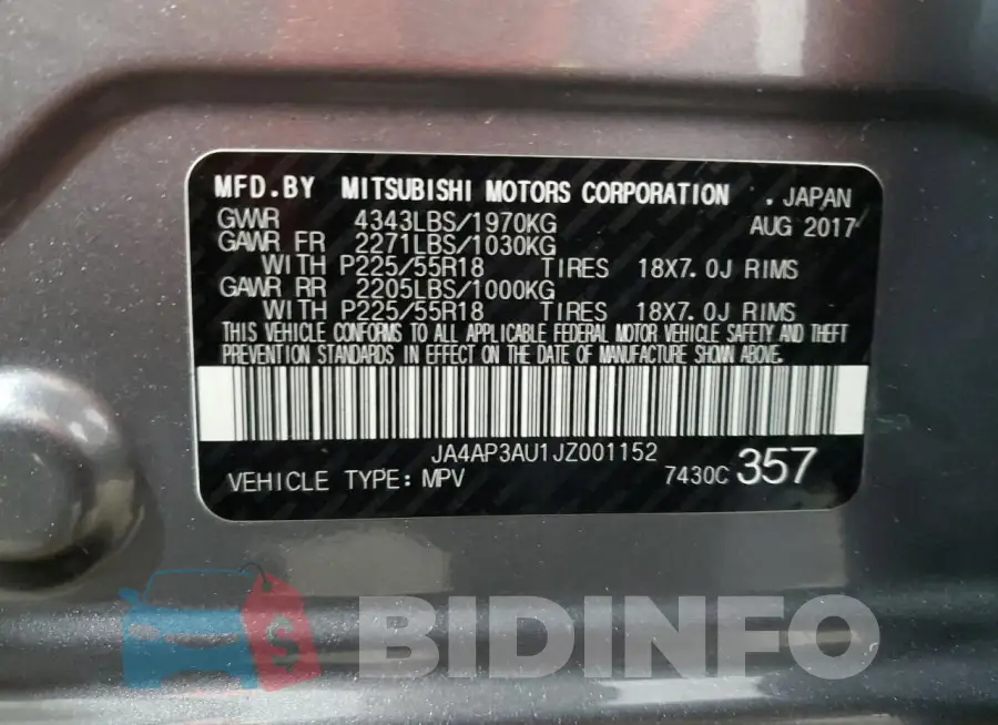 JA4AP3AU1JZ001152 Photo# 13