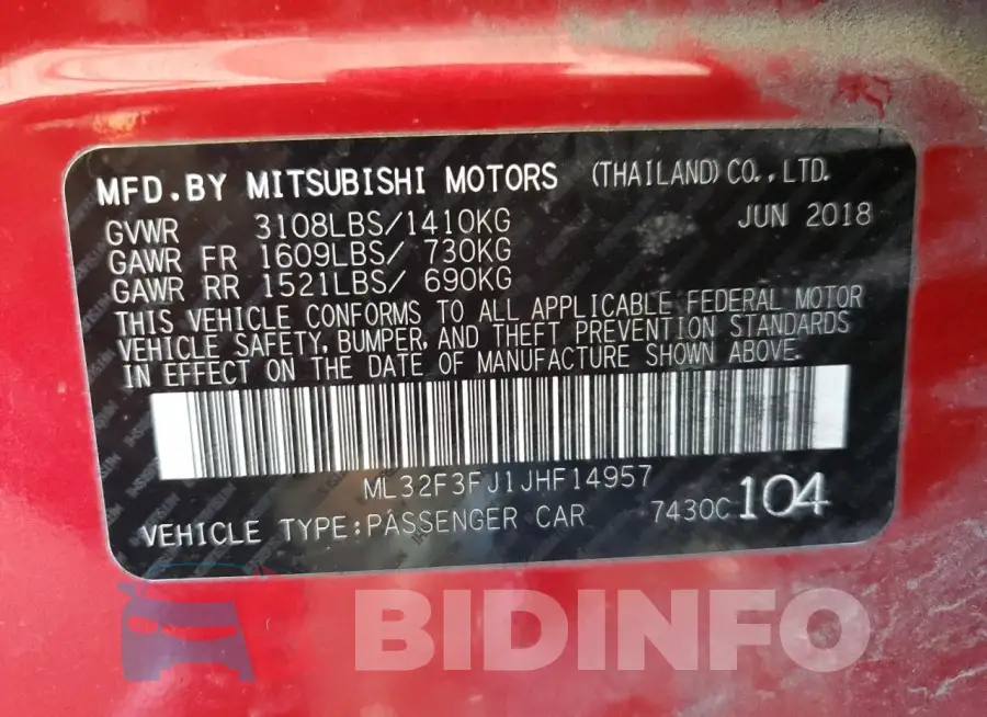 ML32F3FJ1JHF14957 Photo# 13