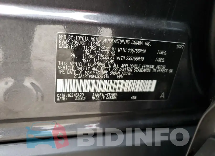 2T3A1RFV0PC329149 Photo# 13