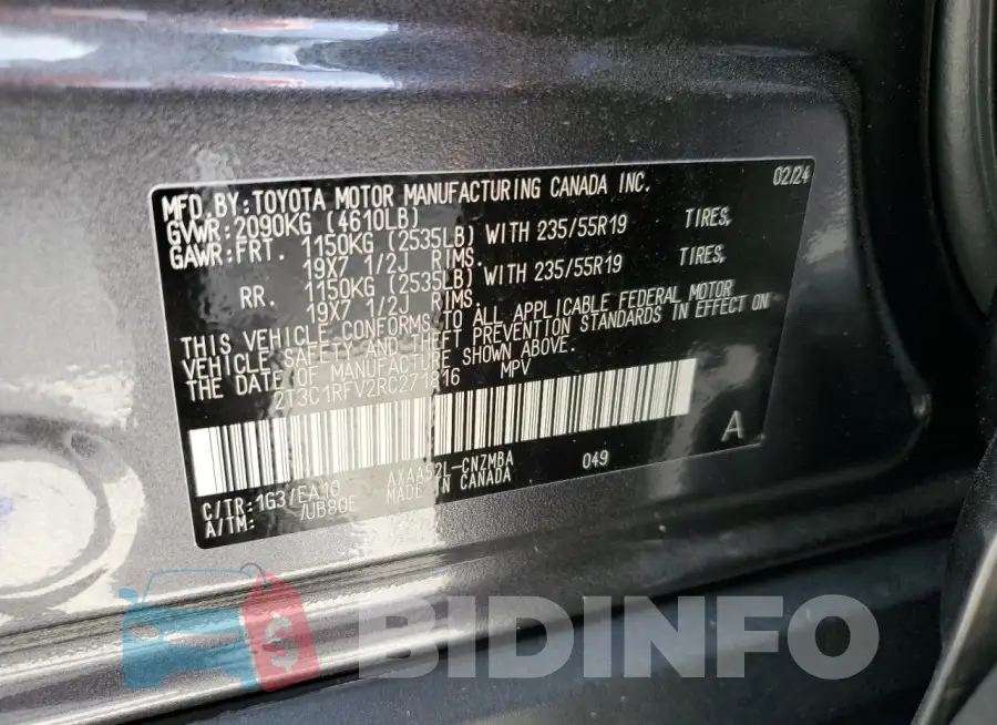 2T3C1RFV2RC271816 Photo# 14