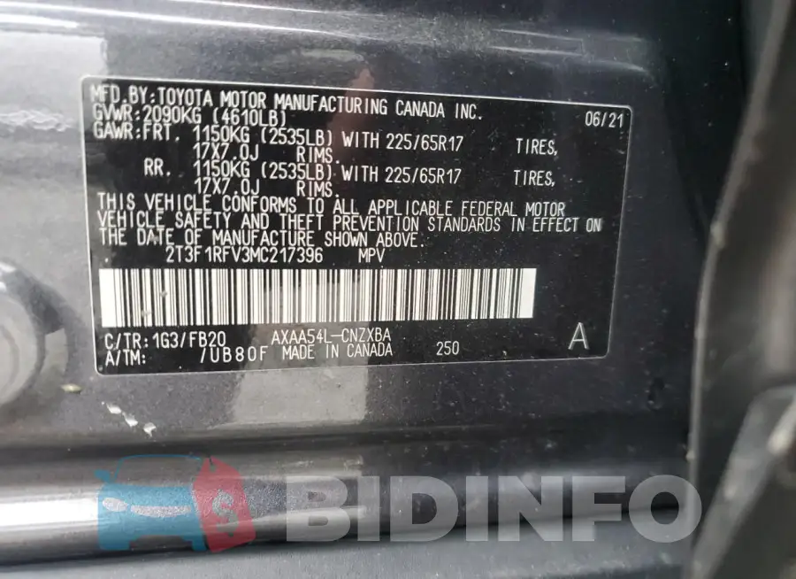 2T3F1RFV3MC217396 Photo# 13