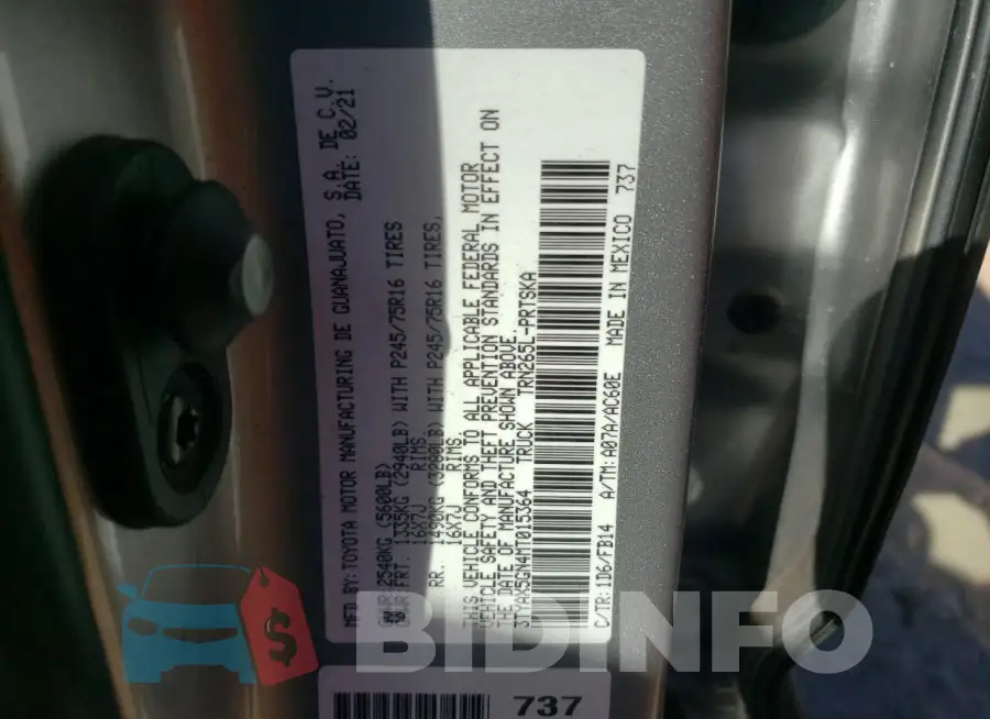 3TYAX5GN4MT015364 Photo# 12