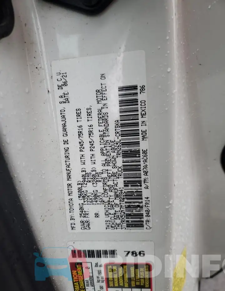 3TYRX5GN7MT025941 Photo# 12
