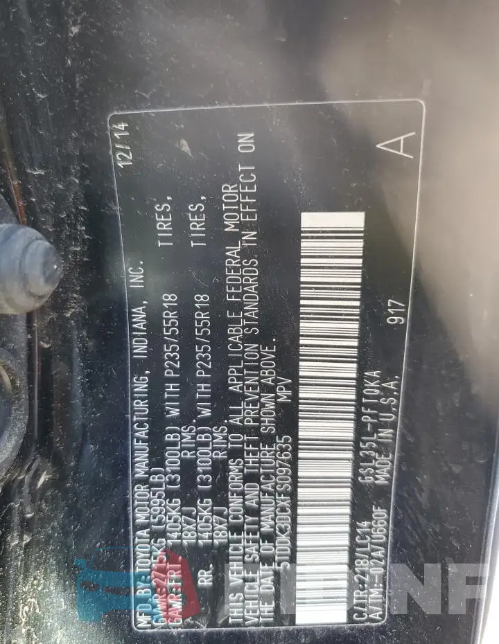 5TDDK3DCXFS097635 Photo# 13