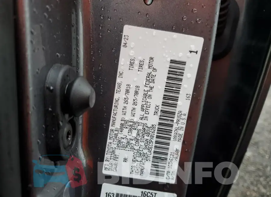 5TFLA5EC5PX016285 Photo# 12