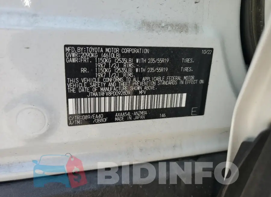 JTMA1RFV8PD092809 Photo# 13