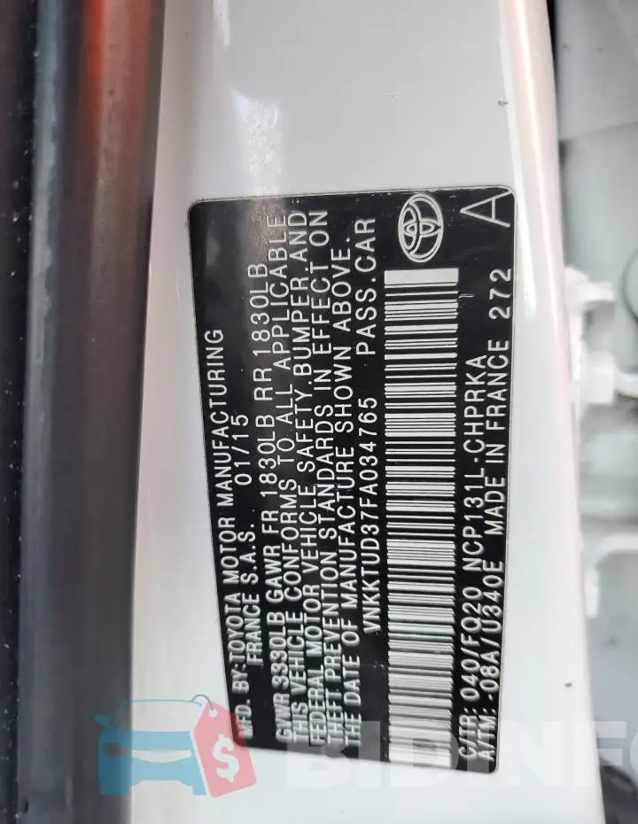 VNKKTUD37FA034765 Photo# 12