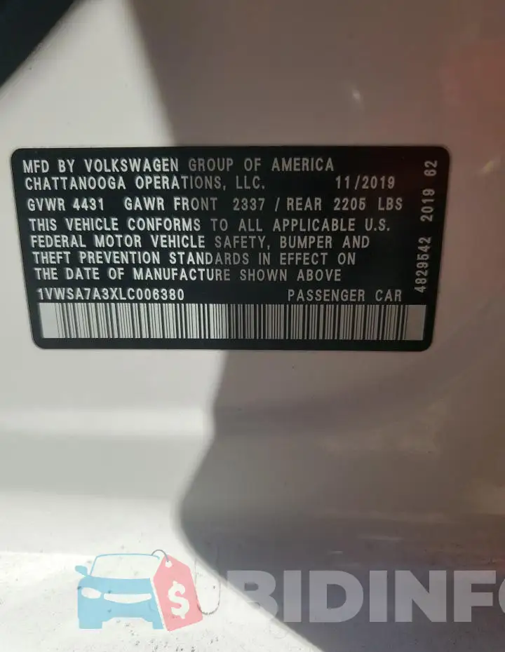 1VWSA7A3XLC006380 Photo# 12