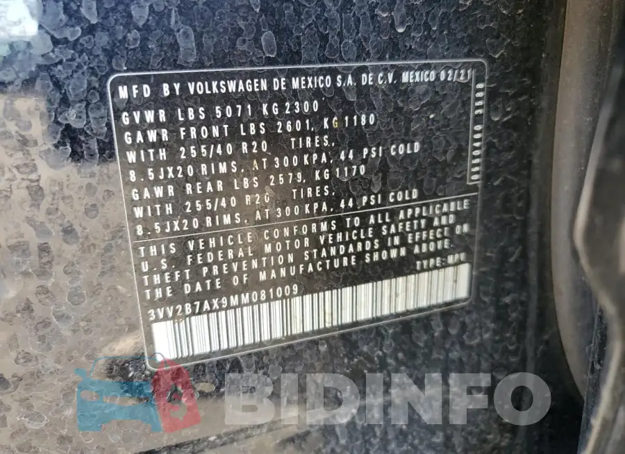 3VV2B7AX9MM081009 Photo# 13