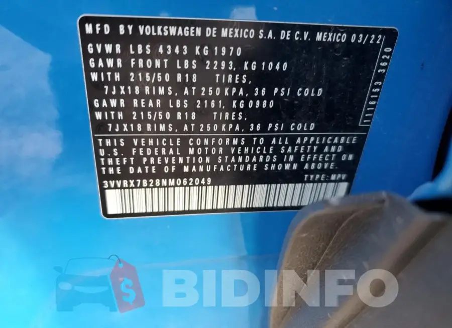 3VVRX7B28NM062049 Photo# 14