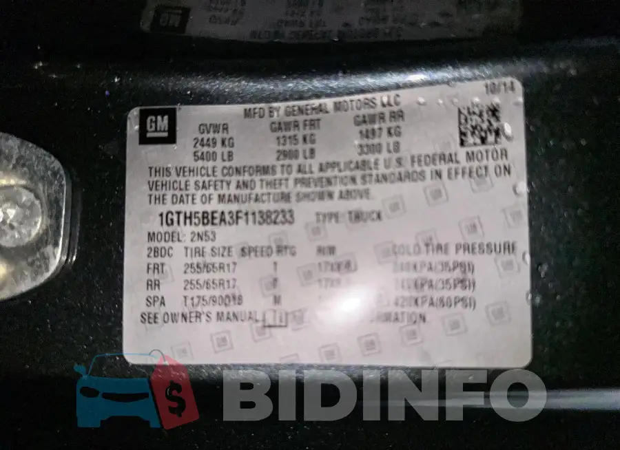 1GTH5BEA3F1138233 Photo# 10