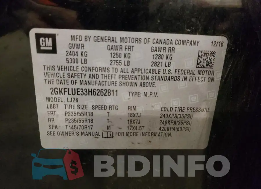 2GKFLUE33H6262811 Photo# 13