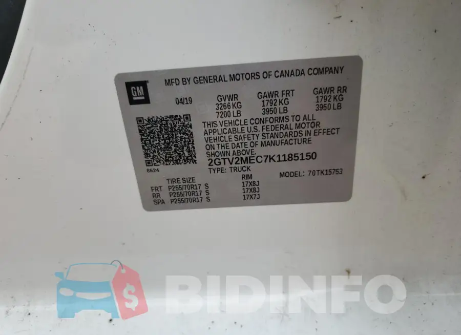 2GTV2MEC7K1185150 Photo# 12
