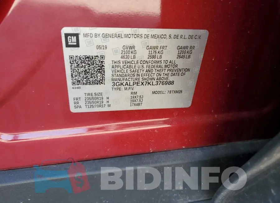 3GKALPEX7KL376988 Photo# 13