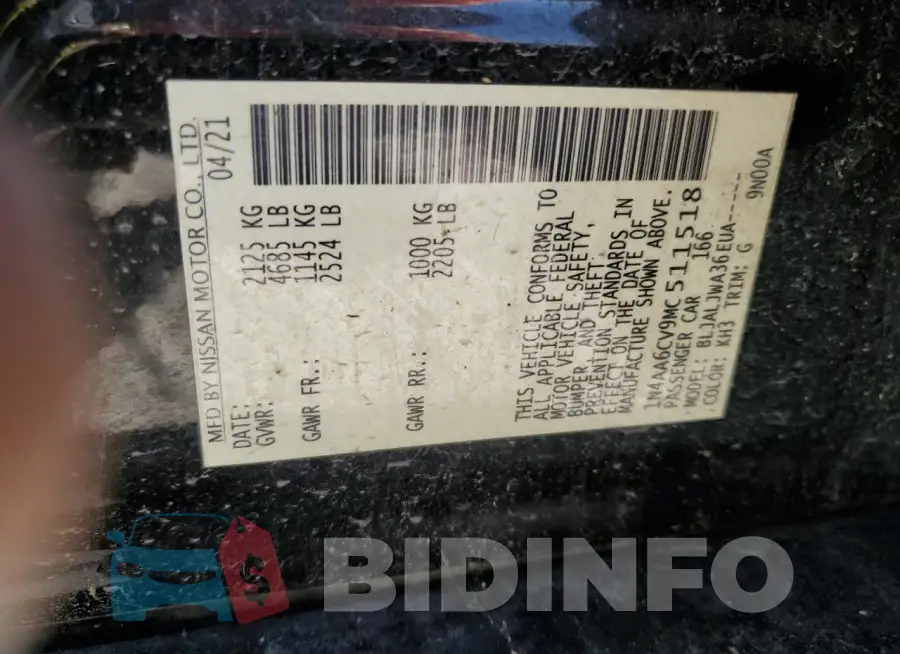 1N4AA6CV9MC511518 Photo# 12