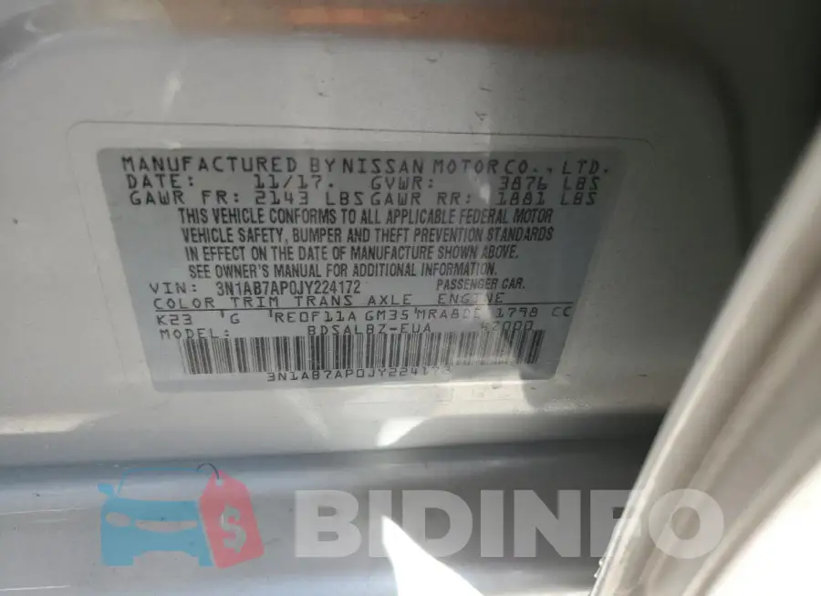 3N1AB7AP0JY224172 Photo# 13