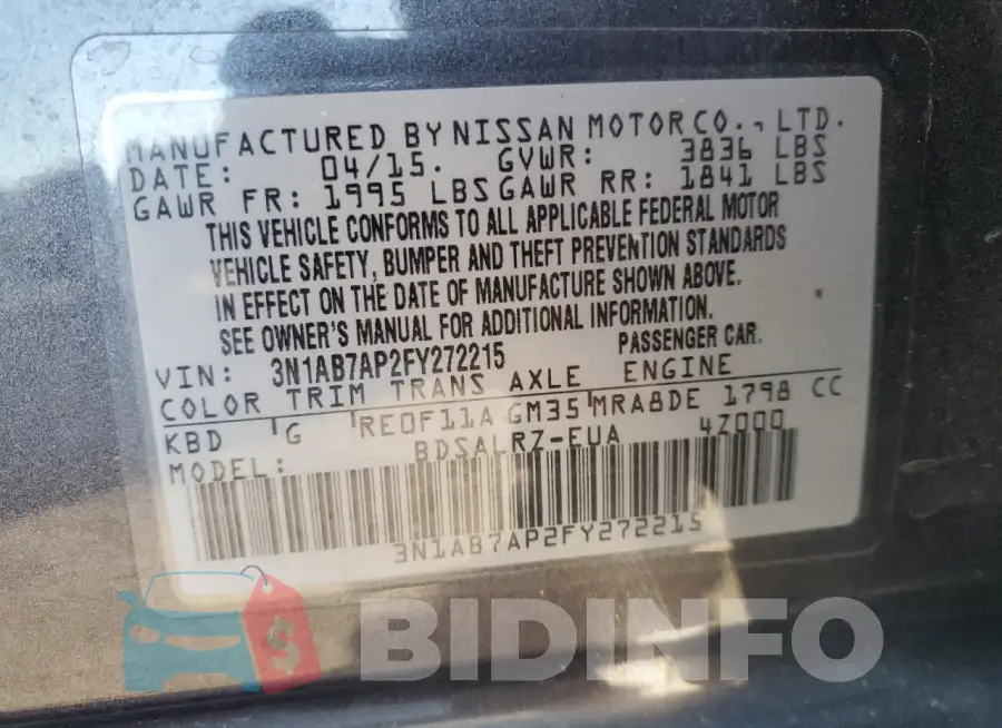3N1AB7AP2FY272215 Photo# 12