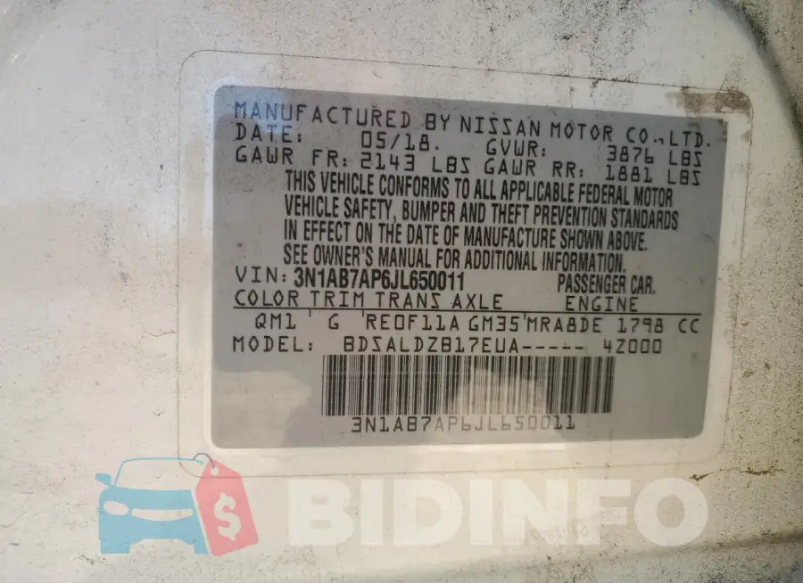 3N1AB7AP6JL650011 Photo# 12