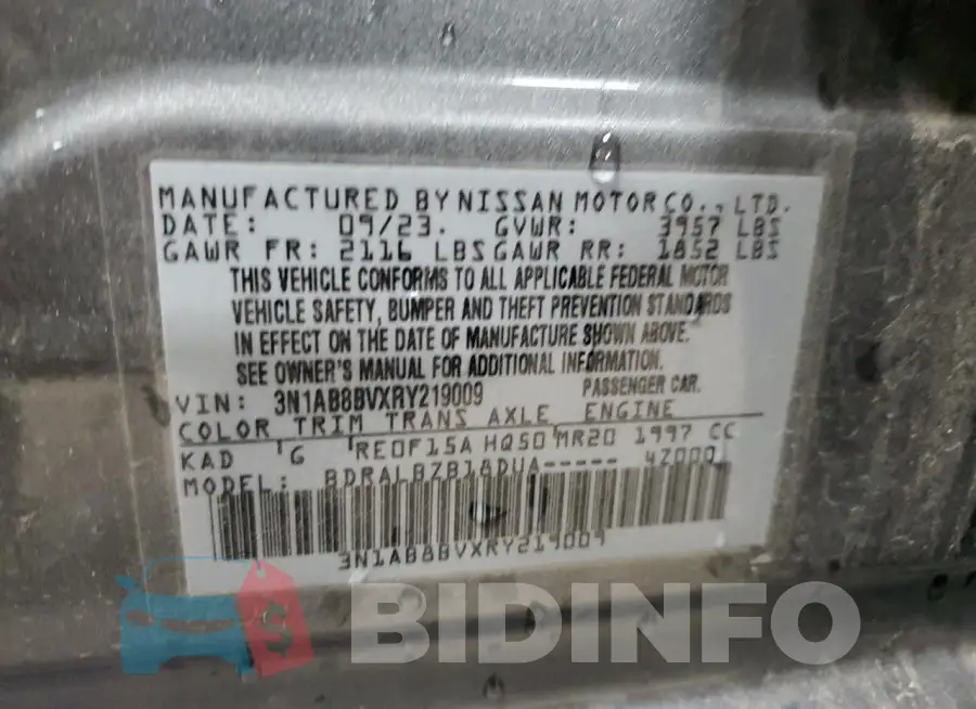 3N1AB8BVXRY219009 Photo# 12