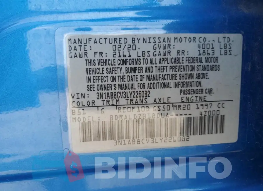 3N1AB8CV3LY226082 Photo# 12