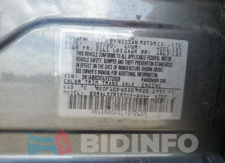 3N1AB8CV5LY272609 Photo# 12