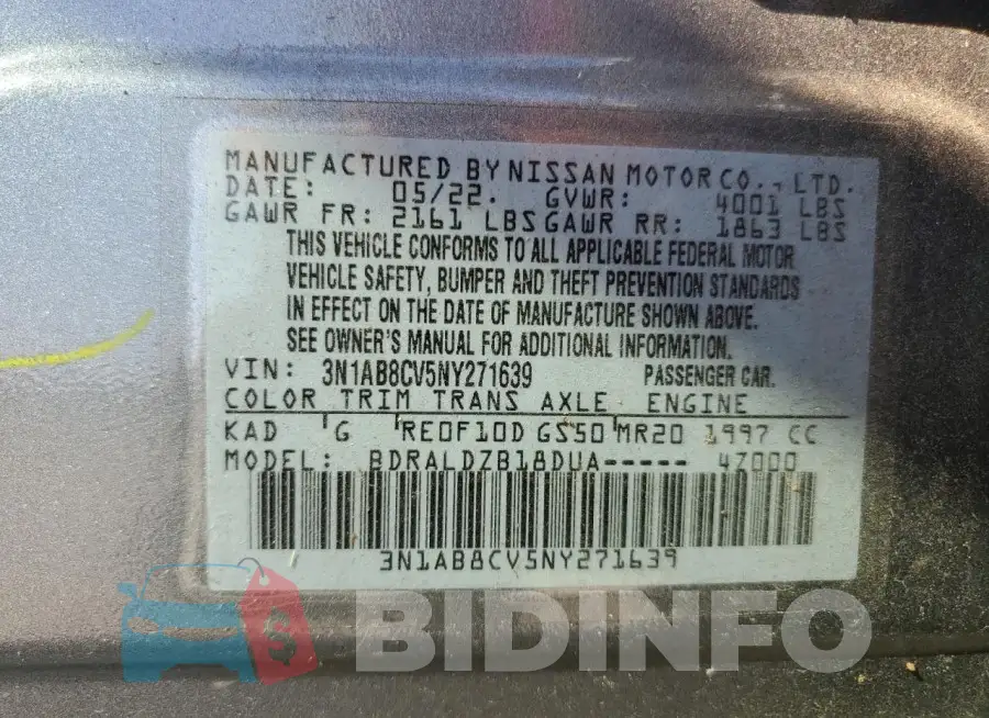 3N1AB8CV5NY271639 Photo# 12